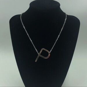 Silver P Initial Women Necklace Stainless Steel Brand New With Tags